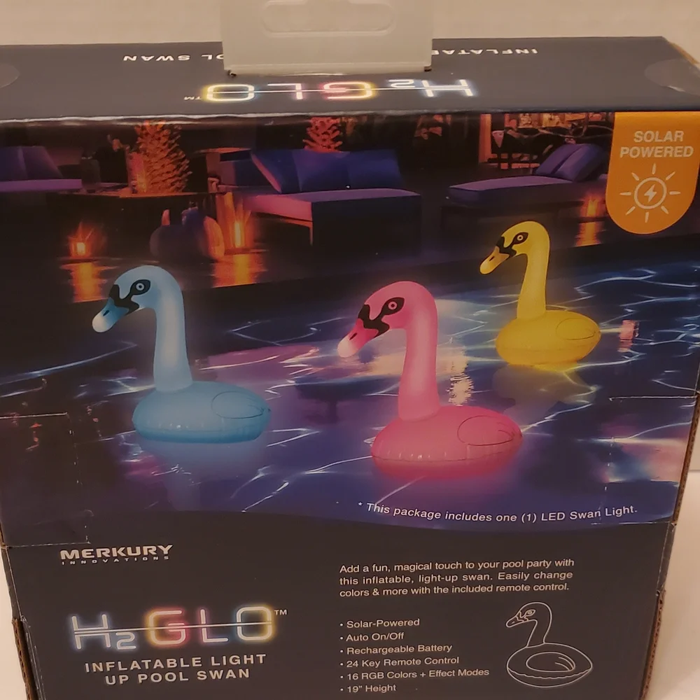 Blue Party Lights Inflatable Swan